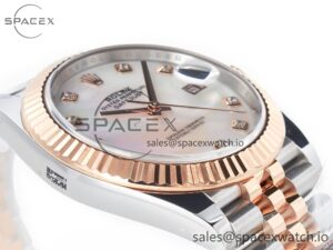 Datejust 126331 41mm 904L SS/RG Clean 1:1 Best Edition MOP Diamond Dial on Jubilee Bracelet VR3235 - Image 6