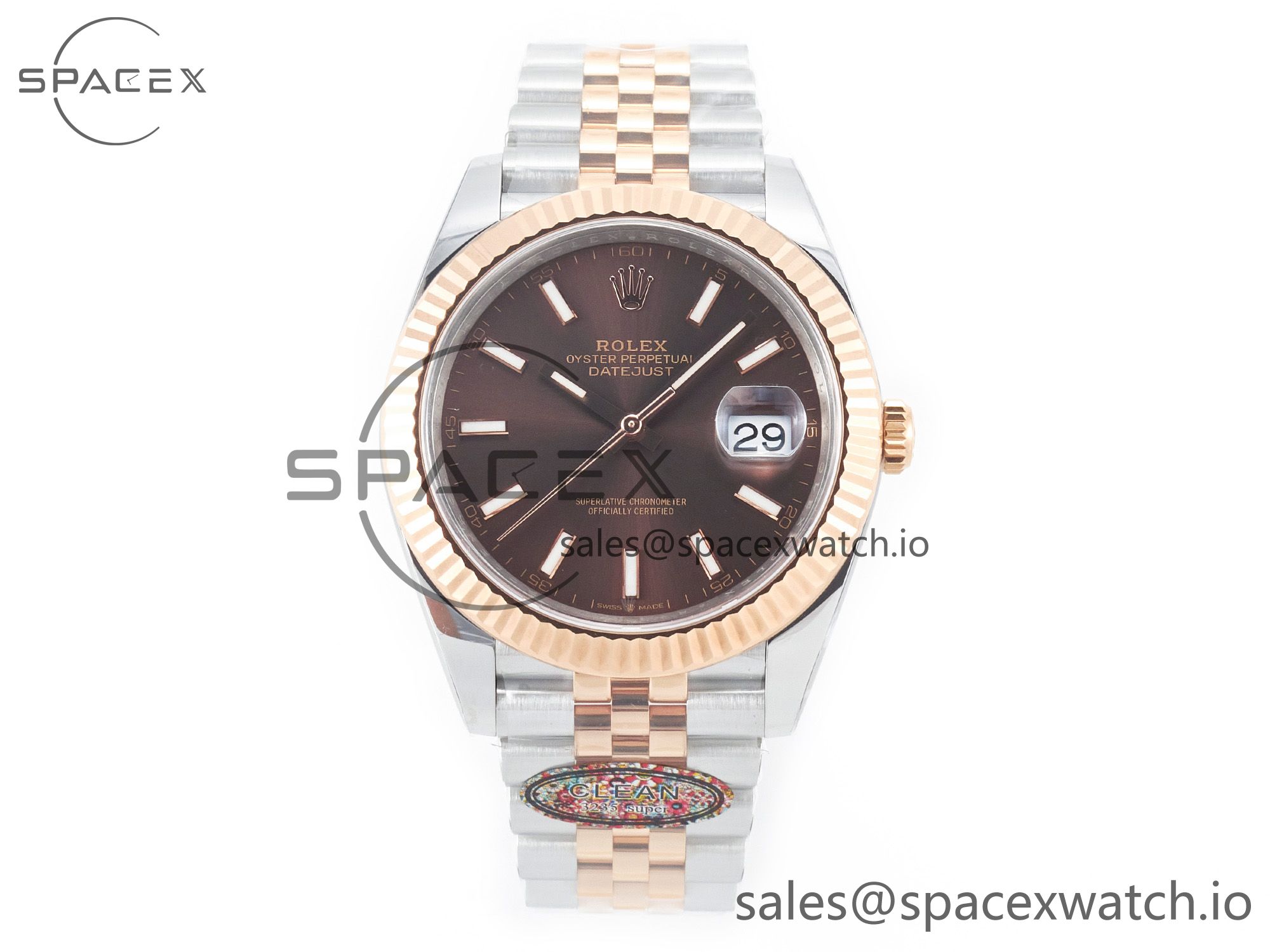 IMG_9908 拷贝 DateJust 41mm 126331 904L SS/RG Clean 1:1 Best Edition Brown Dial on Jubilee Bracelet VR3235 - Image 1