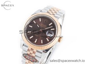 DateJust 41mm 126331 904L SS/RG Clean 1:1 Best Edition Brown Dial on Jubilee Bracelet VR3235 - Image 4