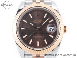 DateJust 41mm 126331 904L SS/RG Clean 1:1 Best Edition Brown Dial on Jubilee Bracelet VR3235 - Image 2