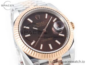 DateJust 41mm 126331 904L SS/RG Clean 1:1 Best Edition Brown Dial on Jubilee Bracelet VR3235 - Image 3