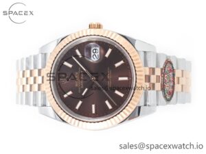 DateJust 41mm 126331 904L SS/RG Clean 1:1 Best Edition Brown Dial on Jubilee Bracelet VR3235 - Image 8