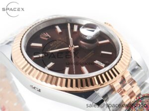 DateJust 41mm 126331 904L SS/RG Clean 1:1 Best Edition Brown Dial on Jubilee Bracelet VR3235 - Image 6