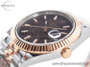 DateJust 41mm 126331 904L SS/RG Clean 1:1 Best Edition Brown Dial on Jubilee Bracelet VR3235 - Image 5