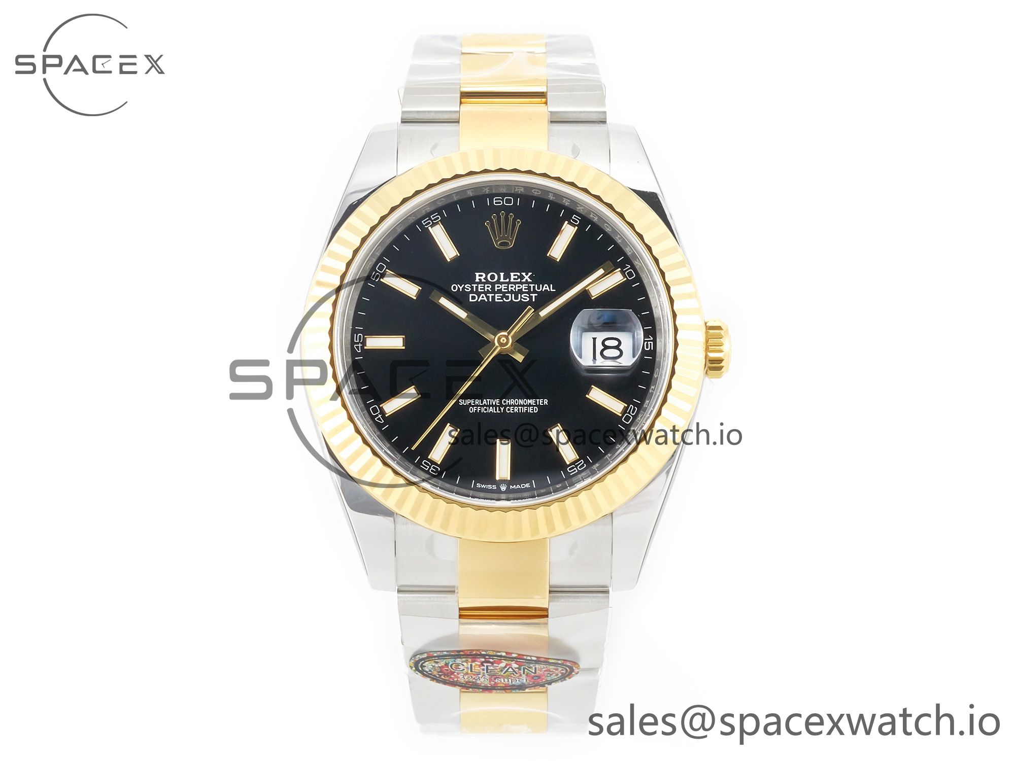 IMG_9917 拷贝 DateJust 41mm 126333 Clean Best Edition Black Stick Dial on Oyster Bracelet VR3235 - Image 1