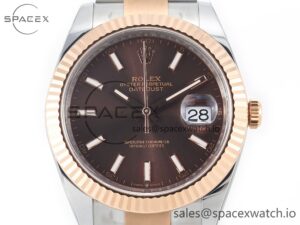 DateJust 41mm 126331 904L SS/RG Clean 1:1 Best Edition Brown Dial on Oyster Bracelet VR3235 - Image 2