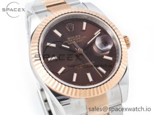 DateJust 41mm 126331 904L SS/RG Clean 1:1 Best Edition Brown Dial on Oyster Bracelet VR3235 - Image 3