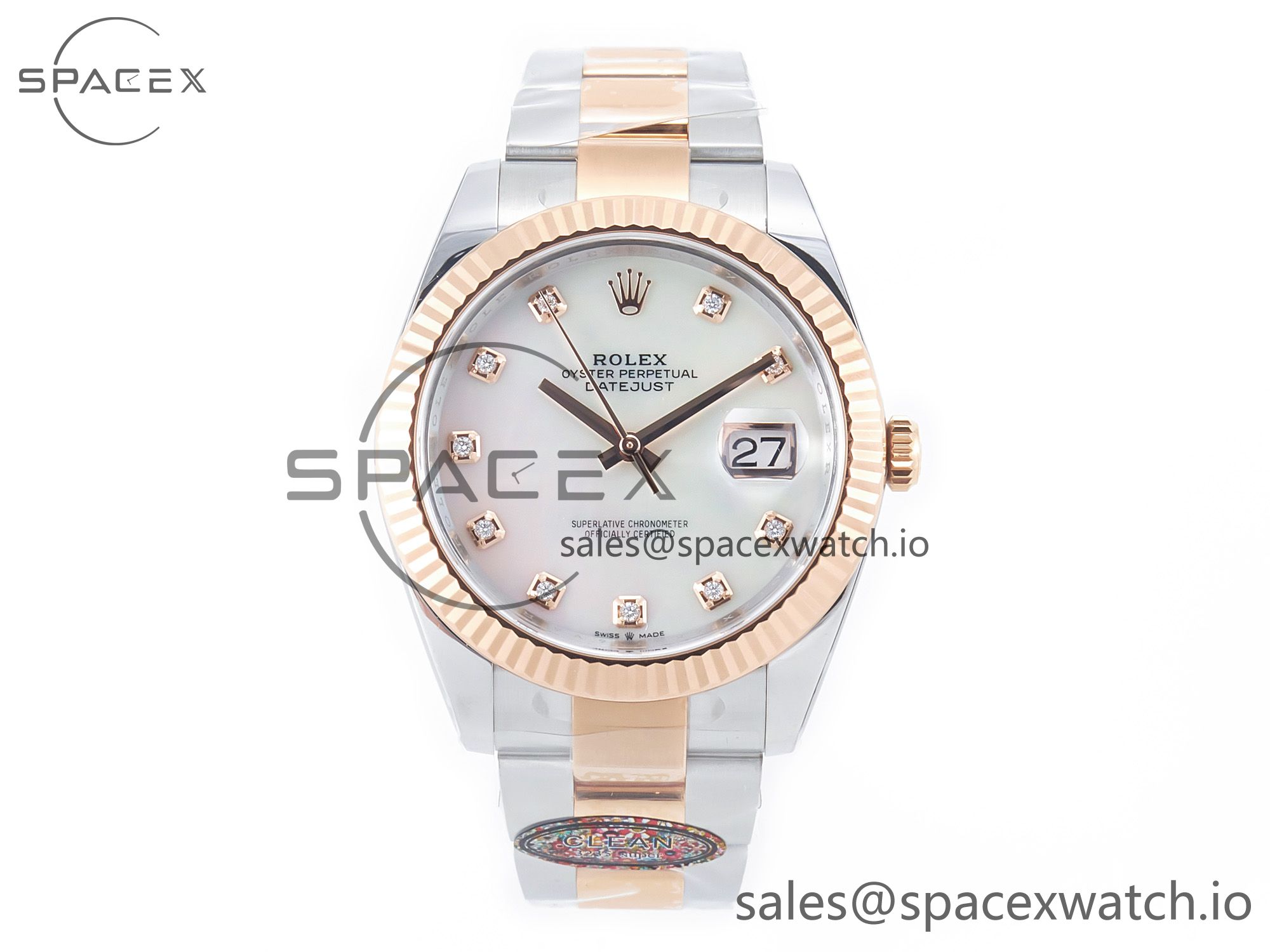 IMG_9977 拷贝 Datejust 126331 41mm 904L SS/RG Clean 1:1 Best Edition MOP Diamond Dial on Oyster Bracelet VR3235 - Image 1