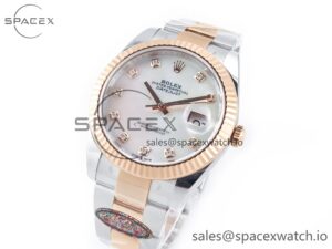 Datejust 126331 41mm 904L SS/RG Clean 1:1 Best Edition MOP Diamond Dial on Oyster Bracelet VR3235 - Image 4