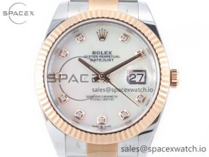 Datejust 126331 41mm 904L SS/RG Clean 1:1 Best Edition MOP Diamond Dial on Oyster Bracelet VR3235 - Image 2