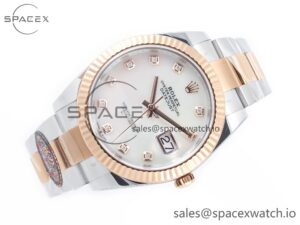 Datejust 126331 41mm 904L SS/RG Clean 1:1 Best Edition MOP Diamond Dial on Oyster Bracelet VR3235 - Image 7