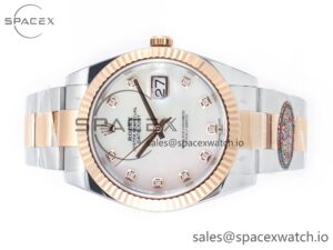 Datejust 126331 41mm 904L SS/RG Clean 1:1 Best Edition MOP Diamond Dial on Oyster Bracelet VR3235 - Image 8