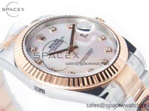 Datejust 126331 41mm 904L SS/RG Clean 1:1 Best Edition MOP Diamond Dial on Oyster Bracelet VR3235 - Image 6