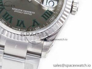 DateJust 41 126330 904L SS VSF 1:1 Best Edition Gray Dial Green Roman on Oyster Bracelet VS3235 - Image 12