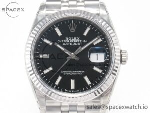 DateJust 36 SS 116234 VSF 1:1 Best Edition 904L Steel Black Stick Dial on Jubilee Bracelet VS3135 - Image 2
