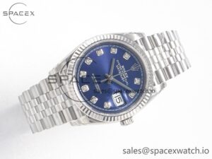 DateJust 36 SS 116234 VSF 1:1 Best Edition 904L Steel Blue Diamonds Dial on Jubilee Bracelet VS3135 - Image 7