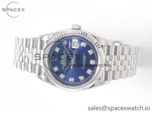 DateJust 36 SS 116234 VSF 1:1 Best Edition 904L Steel Blue Diamonds Dial on Jubilee Bracelet VS3135 - Image 8