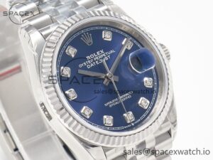 DateJust 36 SS 116234 VSF 1:1 Best Edition 904L Steel Blue Diamonds Dial on Jubilee Bracelet VS3135 - Image 3