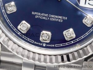 DateJust 36 SS 116234 VSF 1:1 Best Edition 904L Steel Blue Diamonds Dial on Jubilee Bracelet VS3135 - Image 12