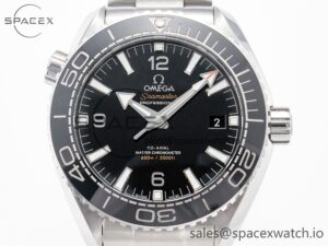 Planet Ocean 600M 39.5mm VSF 1:1 Best Edition Black Dial Black Ceramic Bezel on SS Bracelet A8800 - Image 2