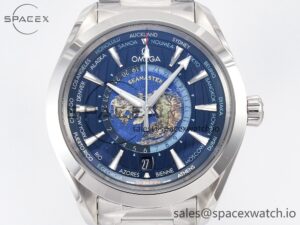 Aqua Terra 150M 43mm Worldtimer 24 VSF 1:1 Best Edition Blue Dial on SS Bracelet A8938 Super Clone - Image 2
