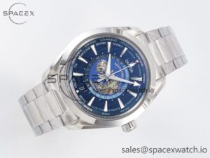 Aqua Terra 150M 43mm Worldtimer 24 VSF 1:1 Best Edition Blue Dial on SS Bracelet A8938 Super Clone - Image 7