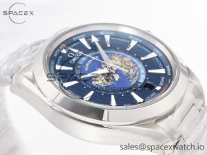 Aqua Terra 150M 43mm Worldtimer 24 VSF 1:1 Best Edition Blue Dial on SS Bracelet A8938 Super Clone - Image 6