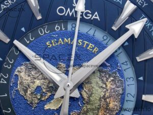 Aqua Terra 150M 43mm Worldtimer 24 VSF 1:1 Best Edition Blue Dial on SS Bracelet A8938 Super Clone - Image 9