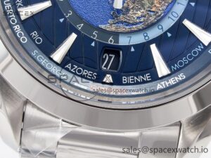 Aqua Terra 150M 43mm Worldtimer 24 VSF 1:1 Best Edition Blue Dial on SS Bracelet A8938 Super Clone - Image 11