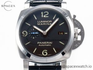 PAM1312 W VSF 1:1 Best Edition Black Dial on Black Leather Strap P.9010 Clone - Image 2