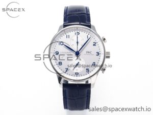 Portuguese Chrono IW371605 ZF 1:1 Best Edition White Dial on Blue Leather Strap A69355