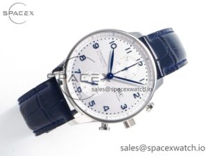 Portuguese Chrono IW371605 ZF 1:1 Best Edition White Dial on Blue Leather Strap A69355 - Image 7