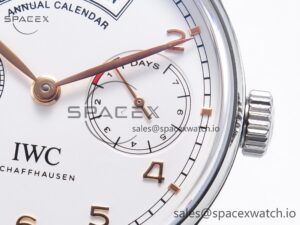 Portuguese Real PR Real Annual Calendar IW5035 ZF 1:1 Best Edition White Dial RG Markers on Brown Leather Strap A52850 - Image 11