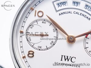 Portuguese Real PR Real Annual Calendar IW5035 ZF 1:1 Best Edition White Dial RG Markers on Brown Leather Strap A52850 - Image 9