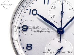 Portuguese Chrono IW371605 ZF 1:1 Best Edition White Dial on Blue Leather Strap A69355 - Image 9