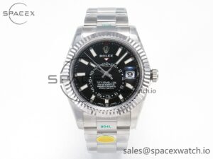 Sky-Dweller 326934 904L SS ZF 1:1 Best Edition Black Dial on SS Bracelet A2824