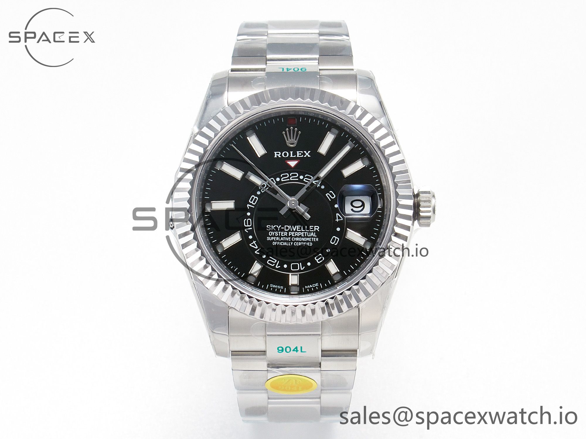 IMG_1104 拷贝 Sky-Dweller 326934 904L SS ZF 1:1 Best Edition Black Dial on SS Bracelet A2824 - Image 1