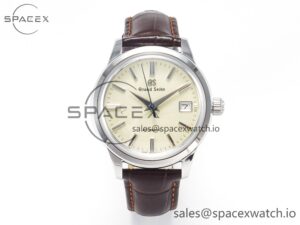 Elegance SBGR261 SS GSF 1:1 Best Edition Cream Dial on Brown Leather Strap NH34