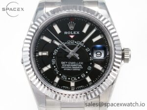 Sky-Dweller 326934 904L SS ZF 1:1 Best Edition Black Dial on SS Bracelet A2824 - Image 2