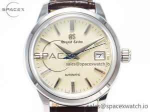 Elegance SBGR261 SS GSF 1:1 Best Edition Cream Dial on Brown Leather Strap NH34 - Image 2