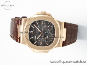 Nautilus 5712 RG PPF 1:1 Best Edition Brown Dial on Brown Leather Strap A240 Super Clone V2 - Image 8