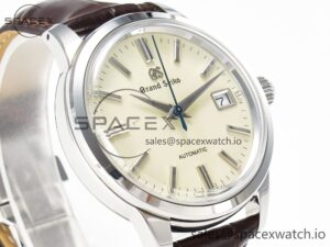 Elegance SBGR261 SS GSF 1:1 Best Edition Cream Dial on Brown Leather Strap NH34 - Image 3