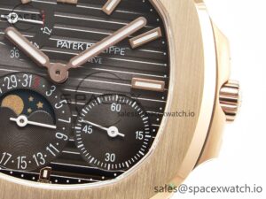 Nautilus 5712 RG PPF 1:1 Best Edition Brown Dial on Brown Leather Strap A240 Super Clone V2 - Image 11