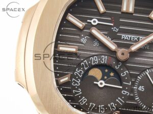 Nautilus 5712 RG PPF 1:1 Best Edition Brown Dial on Brown Leather Strap A240 Super Clone V2 - Image 9