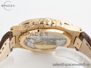 Nautilus 5712 RG PPF 1:1 Best Edition Brown Dial on Brown Leather Strap A240 Super Clone V2 - Image 15