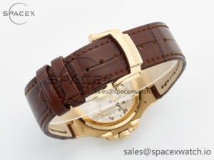 Nautilus 5712 RG PPF 1:1 Best Edition Brown Dial on Brown Leather Strap A240 Super Clone V2 - Image 16
