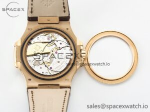Nautilus 5712 RG PPF 1:1 Best Edition Brown Dial on Brown Leather Strap A240 Super Clone V2 - Image 17