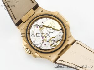 Nautilus 5712 RG PPF 1:1 Best Edition Brown Dial on Brown Leather Strap A240 Super Clone V2 - Image 18