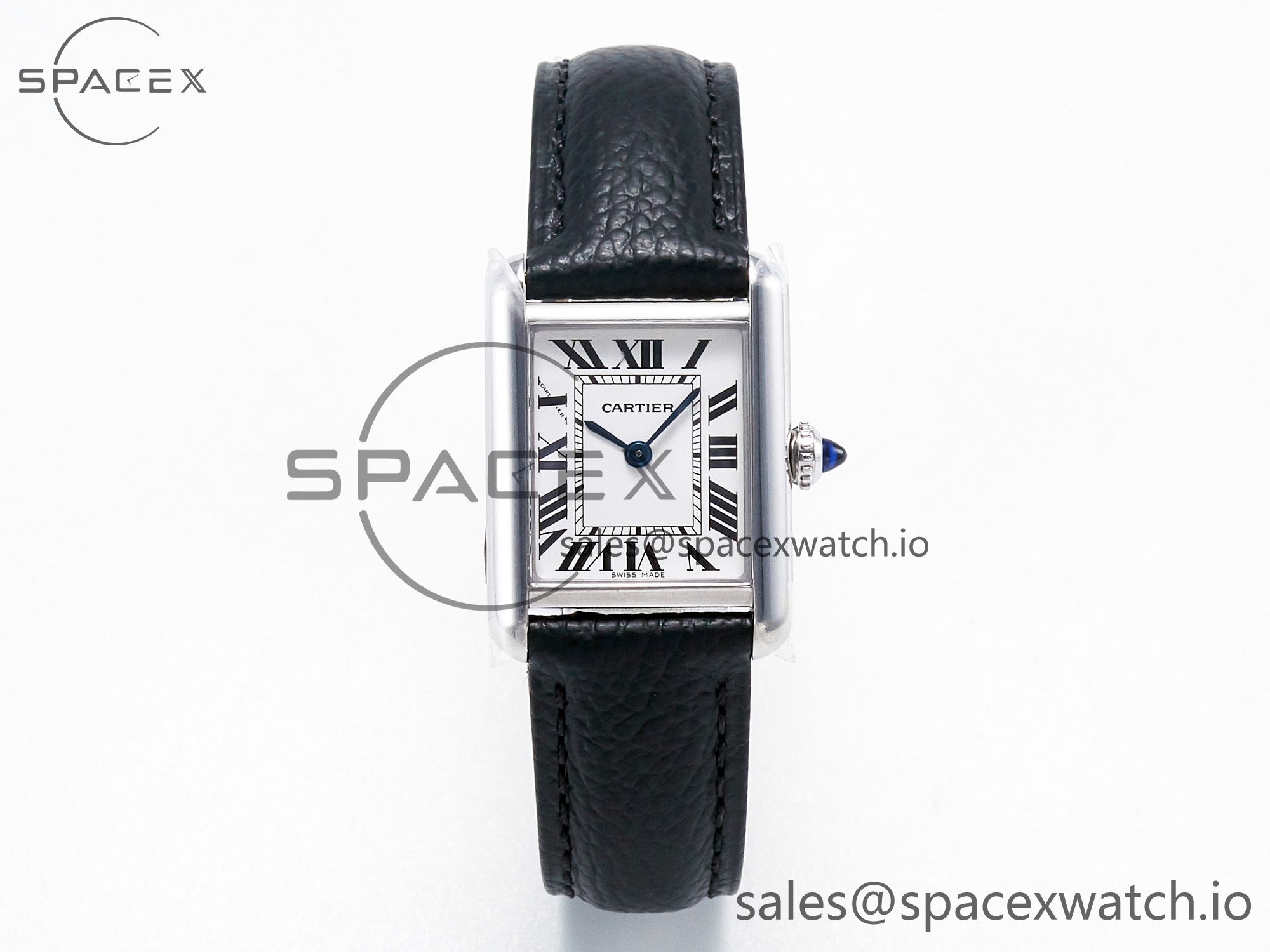 IMG_1142 拷贝 Tank Solo Ladies 28mm SS AF 1:1 Best Edition White Dial on Black Leather Strap Ronda Quartz - Image 1