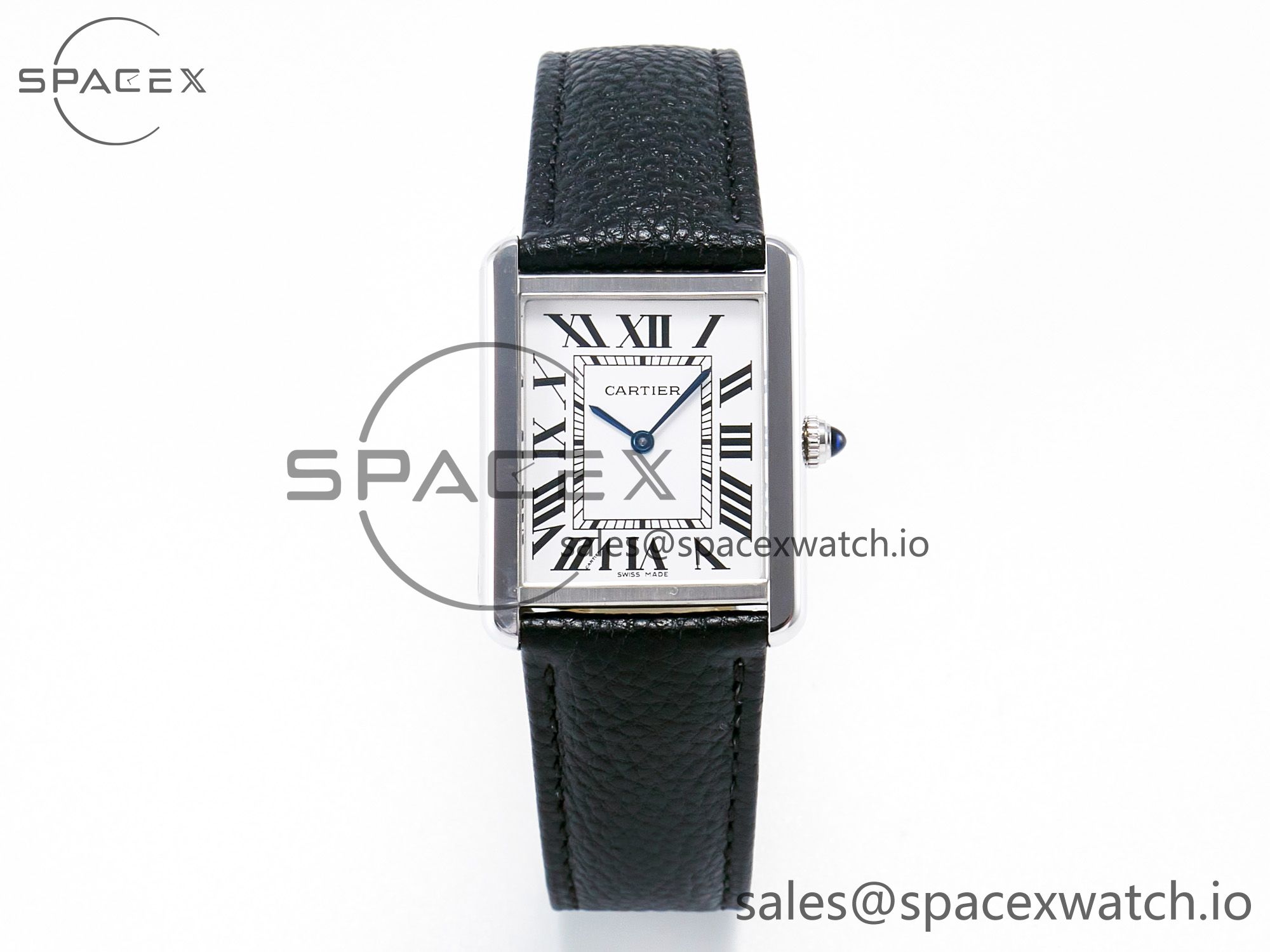 IMG_1166 拷贝 Tank Solo Ladies 33.7mm SS AF 1:1 Best Edition White Dial on Black Leather Strap Ronda Quartz - Image 1